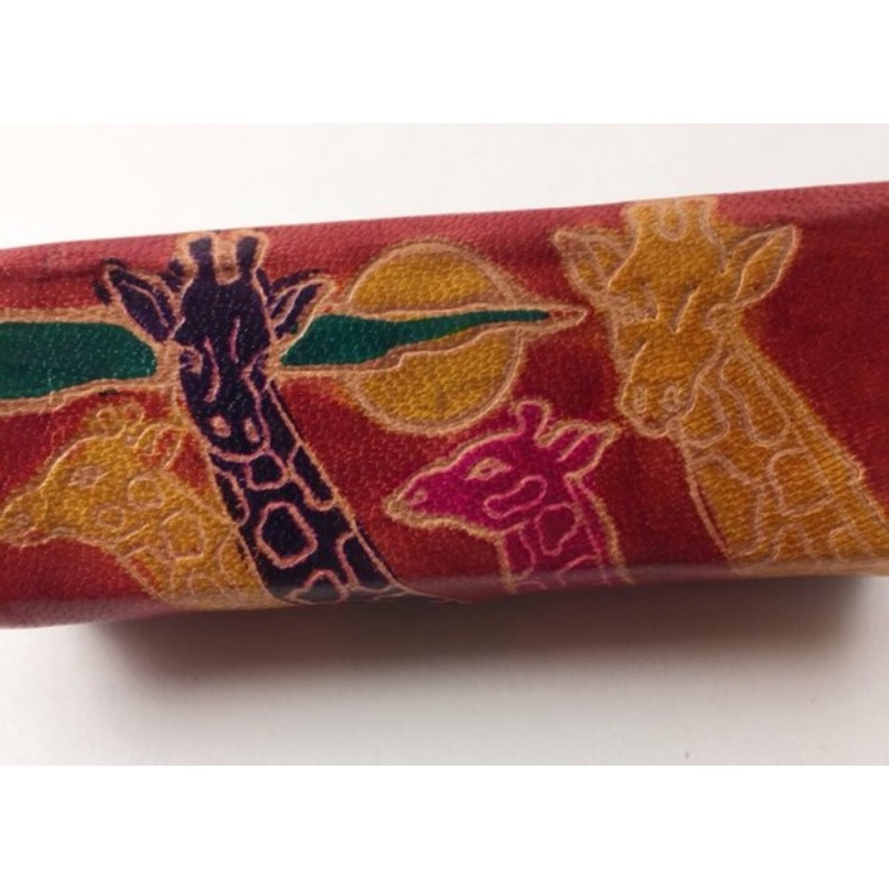 Giraffe Handpainted Leather Lipstick Makeup Holder